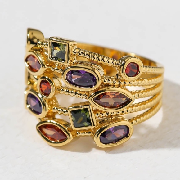 New Vanessa Mooney THE GEMSTONE RING - Picture 1 of 8